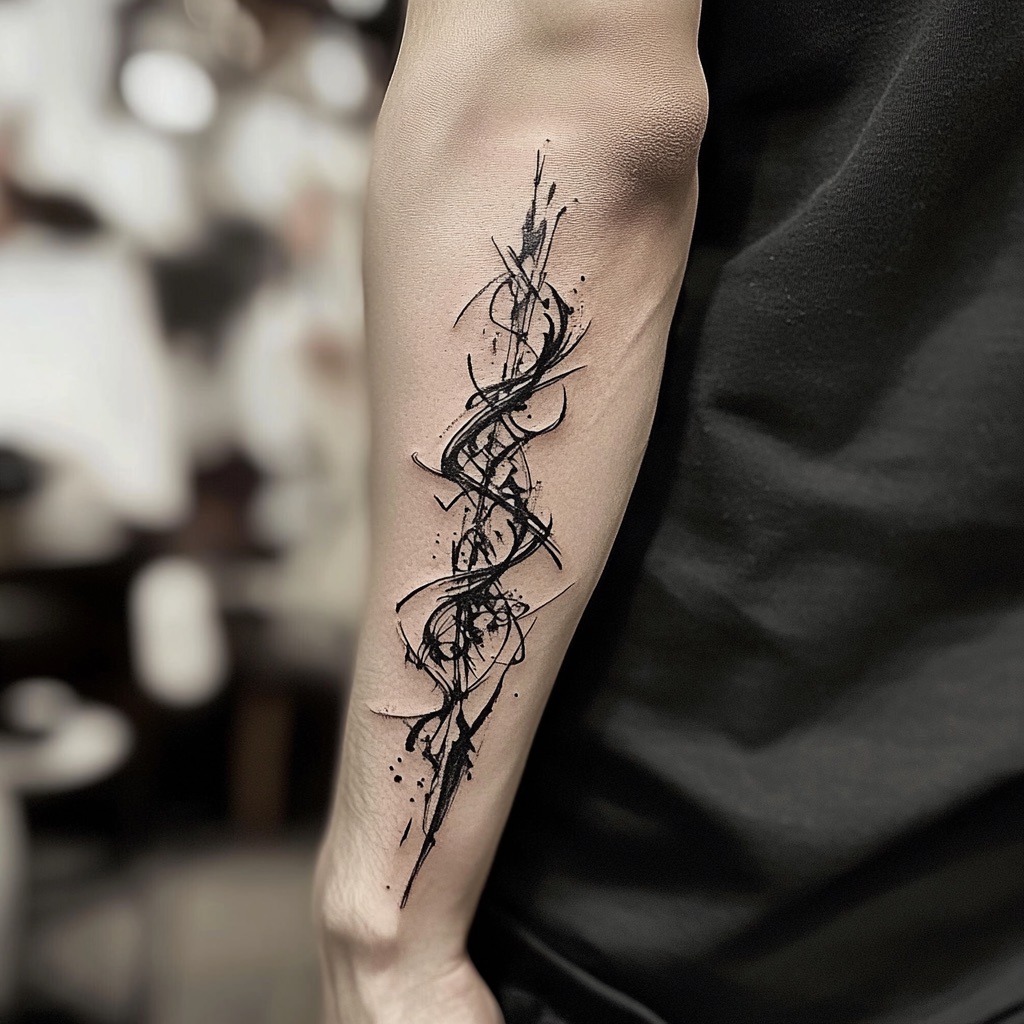 black and white tattoo